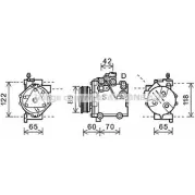 Компрессор кондиционера AVA QUALITY COOLING Suzuki Swift (MZ, EZ) 2 Хэтчбек 1.6 (RS 416) 125 л.с. 2006 – 2025 JE99D 8C SZAK125 4045385189878