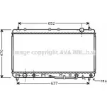 Радиатор охлаждения двигателя AVA QUALITY COOLING TO2232 4045385043965 2028993 67W0P 1