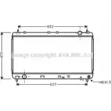 Радиатор охлаждения двигателя AVA QUALITY COOLING TO2247 4045385044085 PL70 969 2029004