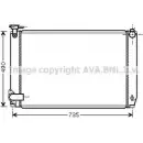 Радиатор охлаждения двигателя AVA QUALITY COOLING TO2463 4045385091713 1KI5Y 55 Lexus RX (XU30) 2 2003 – 2008