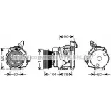 Компрессор кондиционера AVA QUALITY COOLING Toyota RAV4 (XA20) 2 Кроссовер 2.0 D 4WD (CLA20. CLA21) 116 л.с. 2001 – 2005 4045385092192 A 0OXGY TOK437