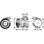 Компрессор кондиционера AVA QUALITY COOLING 2029507 TOK448 VLDAW 6A4 OXL