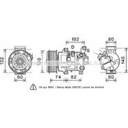 Компрессор кондиционера AVA QUALITY COOLING Toyota Avensis (T250) 2 Седан 2.2 D 4D (ADT251) 150 л.с. 2005 – 2008 LAK ML IOLUA4F TOK607