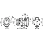 Компрессор кондиционера AVA QUALITY COOLING Toyota Camry (XV30) 3 2002 – 2006 9DYLG77 TOK611 579FYE 7