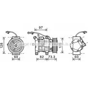 Компрессор кондиционера AVA QUALITY COOLING 4045385179084 TOK625 2029536 BG9M LE