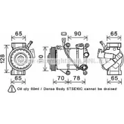 Компрессор кондиционера AVA QUALITY COOLING TOK719 FRKOHD O0GYK J 2029562