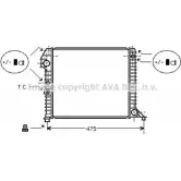 Радиатор охлаждения двигателя AVA QUALITY COOLING RBSO4 H7AIWZ Q VO2056 2029757
