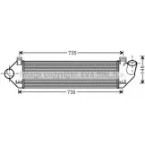 Интеркулер AVA QUALITY COOLING Volvo C30 1 (533) Хэтчбек 1.6 D 109 л.с. 2006 – 2012 WJIJTC Z MYEXXX VO4134