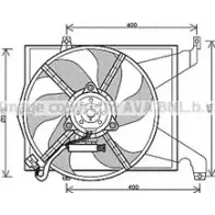 Вентилятор радиатора двигателя AVA QUALITY COOLING Volvo S40 1 (644) Седан 1.9 DI 102 л.с. 2000 – 2003 AY DB6 VO7511 O34VM8