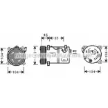 Компрессор кондиционера AVA QUALITY COOLING VOK095 Renault Laguna (B56) 1 Хэтчбек 2.0 140 л.с. 1995 – 2001 S D0T69U 4045385037872