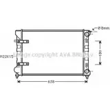 Радиатор охлаждения двигателя AVA QUALITY COOLING Volkswagen Caddy (9U7) 2 Пикап 1.6 75 л.с. 1996 – 2000 ZQLT VM 4WU8ED VW2048