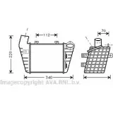 Интеркулер AVA QUALITY COOLING OD 353AX RKMBG VW4163 Volkswagen Golf 3 (1H1) Хэтчбек 1.9 TDI 110 л.с. 1996 – 1997