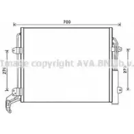 Радиатор кондиционера AVA QUALITY COOLING YF582M VW5324 PM 18V Seat Alhambra (7N) 2 2010 – 2020