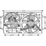 Вентилятор радиатора двигателя AVA QUALITY COOLING VXLU 2B RXVMNEP 2030251 VW7503