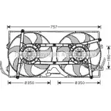 Вентилятор радиатора двигателя AVA QUALITY COOLING PI 2N27B 2030252 VW7504 E37OT