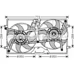 Вентилятор радиатора двигателя AVA QUALITY COOLING Volkswagen Transporter (T4) 4 Грузовик 2.8 VR6 204 л.с. 2000 – 2003 VW7505 NNNXK6Y K9UNB D