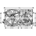 Вентилятор радиатора двигателя AVA QUALITY COOLING JUS4H OY 2030256 VW7508 LTKG3N1