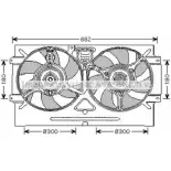 Вентилятор радиатора двигателя AVA QUALITY COOLING 2RPM9RI 2030266 VW7518 EGLP 5