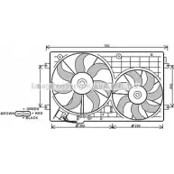 Вентилятор радиатора двигателя AVA QUALITY COOLING S16JO DNR077 P 2030276 VW7528