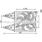 Вентилятор радиатора двигателя AVA QUALITY COOLING EE 6HX 0NNVCU VW7532 Seat Ibiza (6J8, 6P8) 4 Универсал 1.2 TSI 105 л.с. 2010 – 2024