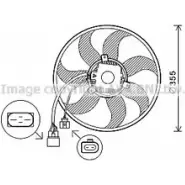 Вентилятор радиатора двигателя AVA QUALITY COOLING PFR15 Volkswagen Passat (B6) 4 Универсал 1.4 TSI 122 л.с. 2007 – 2010 VW7534 GW9 CI