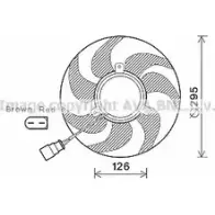 Вентилятор радиатора двигателя AVA QUALITY COOLING VW7536 Volkswagen Passat (B6) 4 Универсал 1.4 TSI 122 л.с. 2007 – 2010 TV04A VPMN A