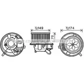 Моторчик печки AVA QUALITY COOLING 3UR97 VW8339 1F3 XA Volkswagen Scirocco