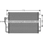 Радиатор кондиционера AVA QUALITY COOLING VWA5277D 2030408 FN GE7Q6 1T6MLR8