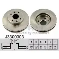 Тормозной диск NIPPARTS J3300303 2037353 F SWIW 8711768134785