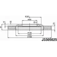 Тормозной диск NIPPARTS 8711768052362 Mitsubishi Lancer 6 (C6, C7) Хэтчбек 1.6 16V (C76A. C66A) 113 л.с. 1992 – 1994 J3305025 C BTO9U