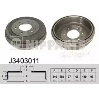 Тормозной барабан NIPPARTS Ford Ranger 6 (T6, TKE) Пикап 2.5 i 4x4 166 л.с. 2011 – 2025 8711768088958 J3403011 KOM G1B