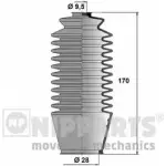 Пыльник рулевой рейки NIPPARTS N2852005 Toyota Starlet P Y5F7 8711768850142