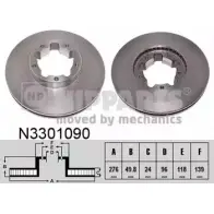 Тормозной диск NIPPARTS P47BT7 Q N3301090 8711768656577 2046443