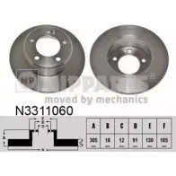 Тормозной диск NIPPARTS Renault Master (FV) 3 Фургон 2.3 dCi 100 RWD (FV0B. FV0C. FV0D) 101 л.с. 2010 – 2025 JBCA P N3311060 8718638422188