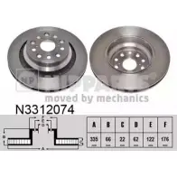 Тормозной диск NIPPARTS IH ROBX 8711768857103 N3312074 Lexus LS (XF40) 4 2006 – 2017
