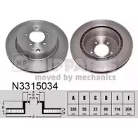 Тормозной диск NIPPARTS 8718638315541 PD8UO J0 Mitsubishi Lancer 10 (CY) 2007 – 2016 N3315034