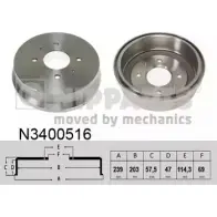 Тормозной барабан NIPPARTS 8718638160745 QXBX EZ Mitsubishi Colt 6 (Z3, Z2) Хэтчбек 1.5 CZT 150 л.с. 2005 – 2012 N3400516