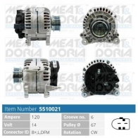 Генератор MEAT & DORIA Volvo XC70 1 (295) 1997 – 2007 0R SUD 5510021