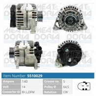 Генератор MEAT & DORIA R4 B1BB8 5510029 Audi A4 (B6) 2 Седан 2.5 Tdi 163 л.с. 2002 – 2004