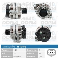 Генератор MEAT & DORIA RFY GG9 5510152 Opel Zafira (B) 2 2005 – 2014