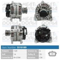 Генератор MEAT & DORIA 5510189 Renault Modus (FJP0) 1 Хэтчбек 1.5 dCi 90 88 л.с. 2010 – 2024 TNR 8O