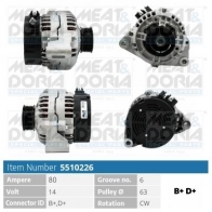 Генератор MEAT & DORIA TFNEC6 I 5510226 Peugeot 106