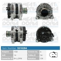 Генератор MEAT & DORIA 5510284 WN BFQ Volvo V70 3 (135) Универсал 2.0 D 136 л.с. 2007 – 2015