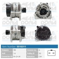 Генератор MEAT & DORIA 5510311 Volkswagen Transporter F GE6E1Z