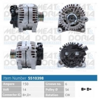 Генератор MEAT & DORIA OS8YS ZE 5510398 Peugeot 607