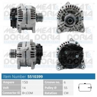 Генератор MEAT & DORIA 5510399 G RMCBJ Renault Clio (BR, CR) 3 Хэтчбек