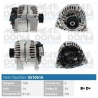 Генератор MEAT & DORIA 5RRG 13 Opel Vectra (B) 2 Универсал 2.5 i 500 (F35) 194 л.с. 1998 – 2000 5510616