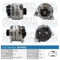 Генератор MEAT & DORIA KAB BBPL Audi A4 (B6) 2 Седан 2.5 Tdi 163 л.с. 2002 – 2004 5510632