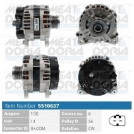 Генератор MEAT & DORIA Audi Q5 (8RB) 1 Кроссовер 3.0 Tdi Quattro 245 л.с. 2012 – 2025 C2 8P67X 5510637