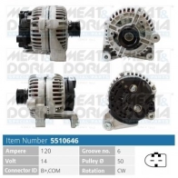 Генератор MEAT & DORIA 5510646 Bmw Z4 FRIK0 T8